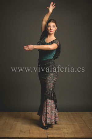 Flamenco-Tanzrock mit Serrada-Spitze
