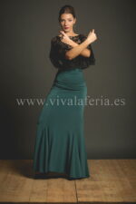 Black lace flamenco dance top