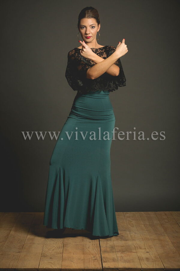 Black lace flamenco dance top