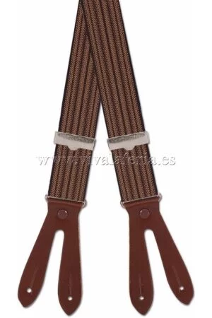 Campero suspenders from 6 to cadet brown striped elastic leather terminal