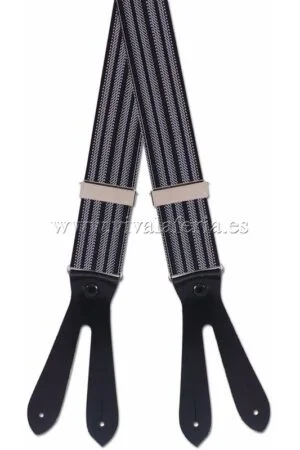 GRAY ELASTIC ADULT BRACELET WITH LEATHER TERMINALS