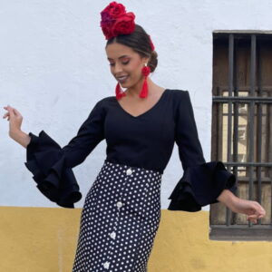 Blusa flamenca modelo Noche color negro