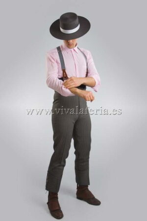 pantalon veste stretch noir rayé