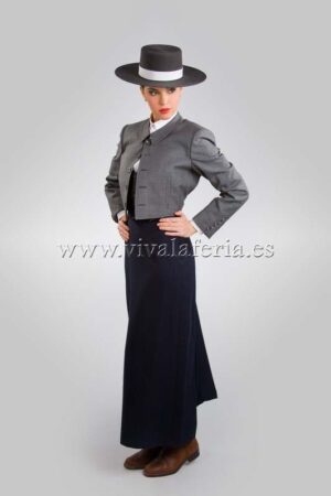 Jacket Fil a Fil collar vest Gray Black Amazona Skirt 02