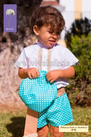 Ensemble champêtre vert d'eau pour garçon