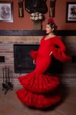 フラメンコドレス 2024 レッドカラー コンチャモデル - Viva la Feria
