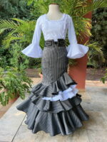 Black and white flamenco skirt Marisma model