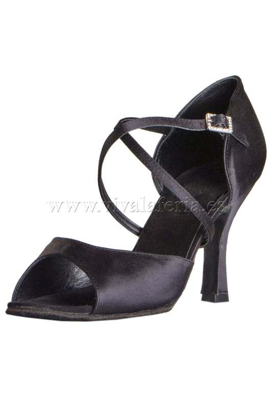 Black satin ballroom dance shoe Viva la Feria