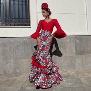 Falda de Gitana modelo Granada color estampado de flores