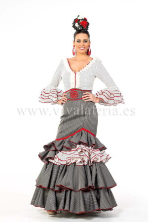 Ensemble pèlerin flamenco en gris 