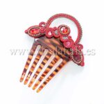 Peinecillo de flamenca bisutería color Coral de Candela de Reina