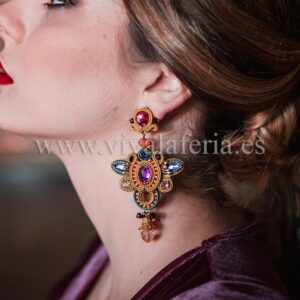 Pendientes de flamenca de bisuter&iacute;a Beatrice de Candela de Reina
