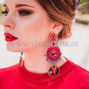 Pendientes de flamenca de bisuter&iacute;a Donatella de Candela de Reina