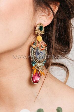 Pendientes bisuteria flamenca adelfa candela de reina