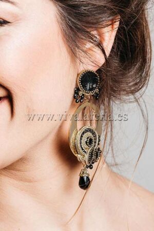 pendiente bisuteria flamenca orquidea de candela de reina