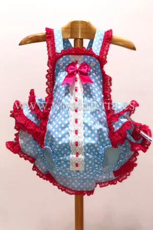 Macacão flamenco azul claro para menina