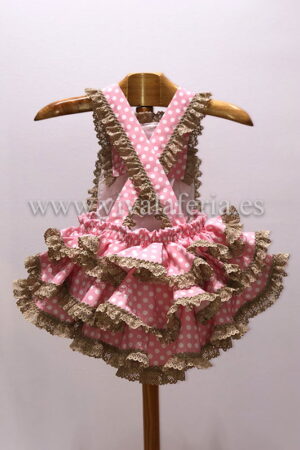 Pelele flamenco para niña color rosa
