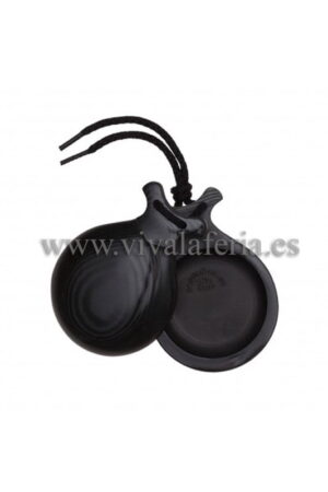 Casta&ntilde;uelas flamencas tela negra para profesionales