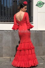 Robe flamenco Canastero économique en mousseline de soie couleur Corail
