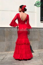 Traje de flamenca canastero barato de gasa color Rojo