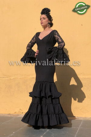 Vestido de gitana barato color negro modelo Plana Canastero