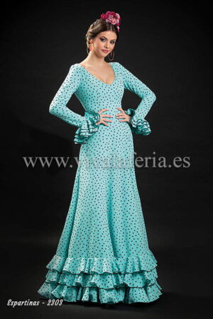 Vestido de gitana modelo Espartina Agua Marina de Son MM