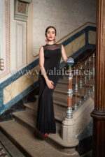 Vestido largo para bailar flamenco negro modelo Marville
