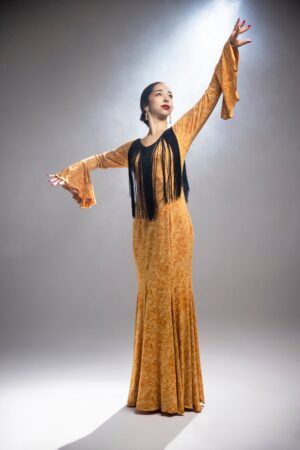 Costume da ballo di flamenco stampato modello Lei