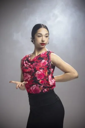 Top para flamenco modelo Olmue Punto Elástico Estampado