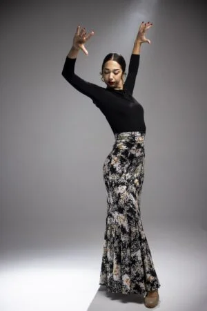 Falda baile flamenco modelo ogalla estampada de flores