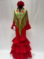 じゅりん様向け、赤いフラメンコドレス Vネック フリル付き じゅりん様向け、赤いフラメンコドレス Vネック フリル付き フラメンコ