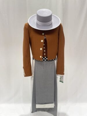 Traje de corto de 3 piezas color caldera y calzona campera en color liso