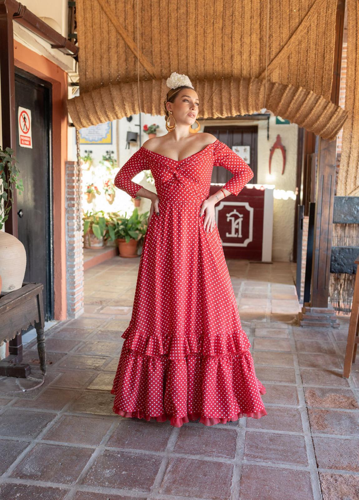 Bata rociera modelo Arena color rojo Viva la Feria - Main Image