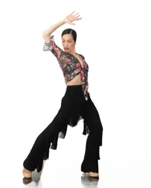 Pantalón flamenco con flecos