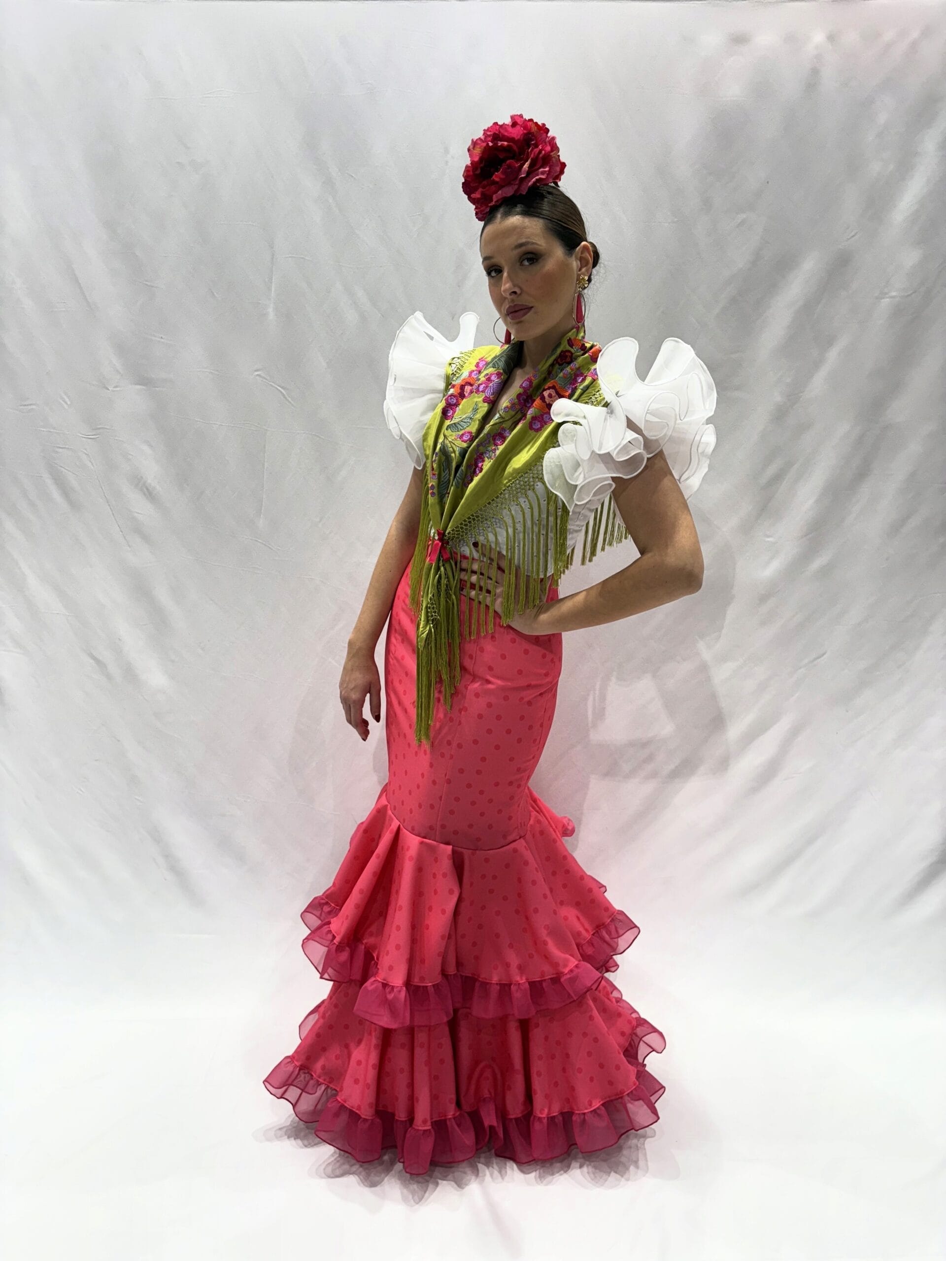 Falda flamenca barata de lunares modelo Rosal Viva la Feria