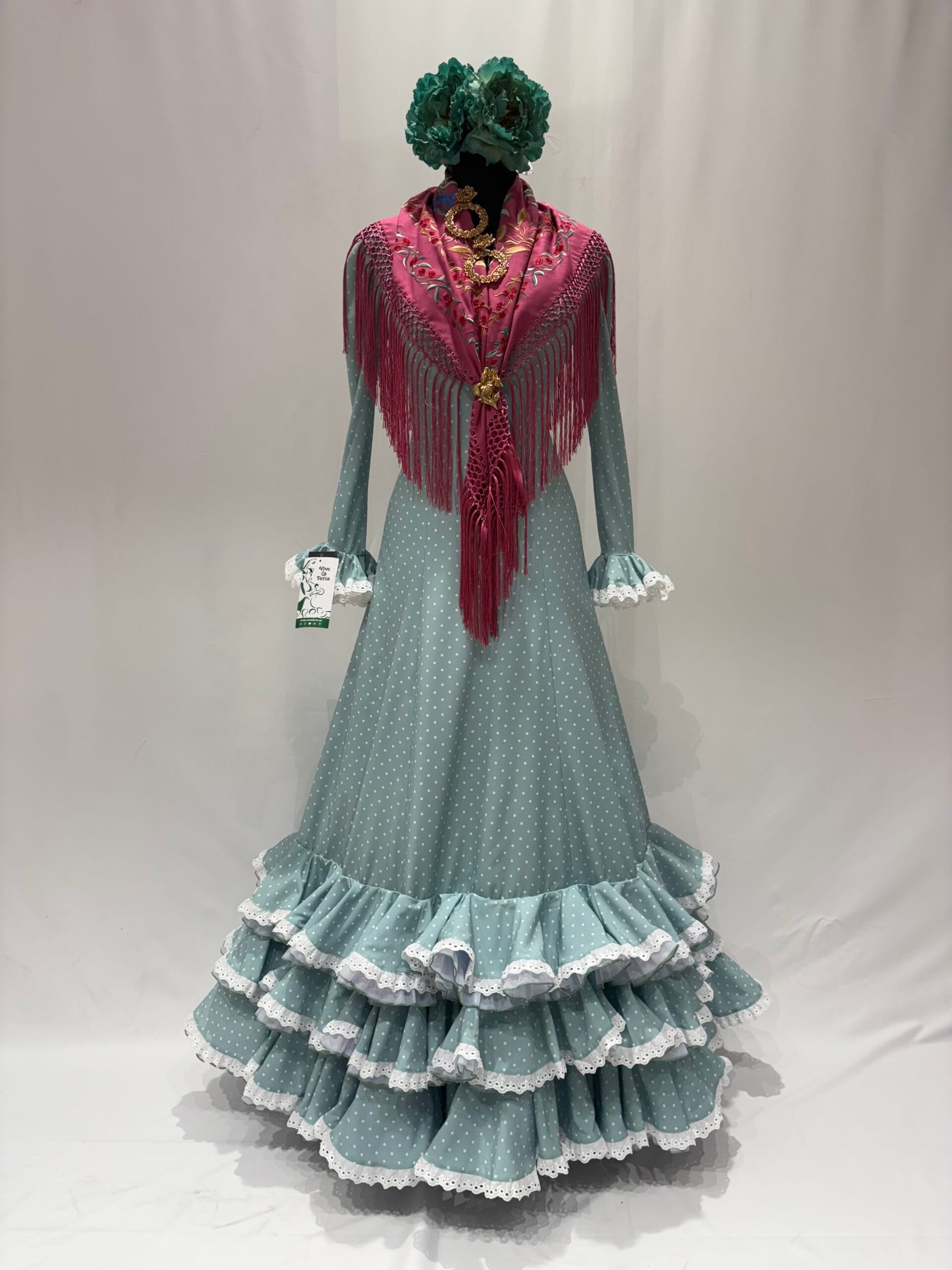 Traje Flamenca Rojo Lunar Blanco – Modelo Bulerías Manuela