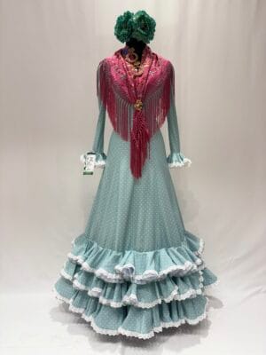 Traje Flamenca Rojo Lunar Blanco &ndash; Modelo Buler&iacute;as | Manuela Mac&iacute;as