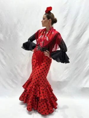 Jupe de saupoudrer rouge avec modèle lunaire málaga