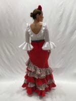 [新品] 真っ赤なフラメンコ衣裳 • Made in Spain フラメンコ ファルダ 衣装 赤／黒 水玉 1039 | aficionada