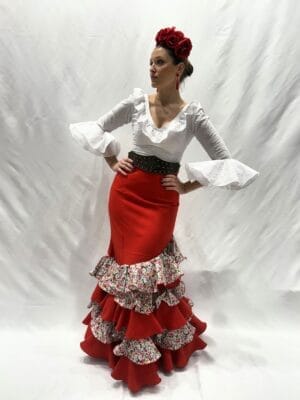 Falda flamenca roja modelo Geranio